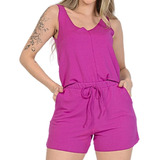 Conjunto Short Feminino Moletinho Verão Copa Folia Praia Lux