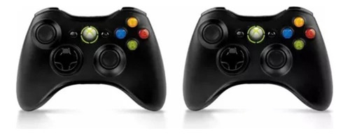 Kit 2 Controles Joystick Compatível Xbox 360 Slim Pc S/ Fio