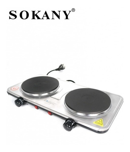 Cocina Eléctrica Portátil 2 Platos Encimera De 2000w Sokany Color Negro