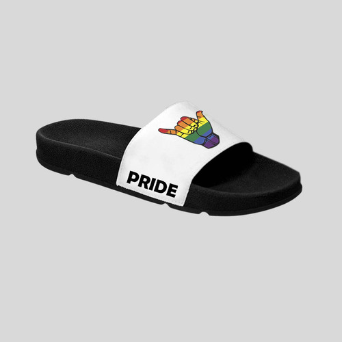 Chinelo Slide Masculino Personalizado Estampa Mão Lgbt