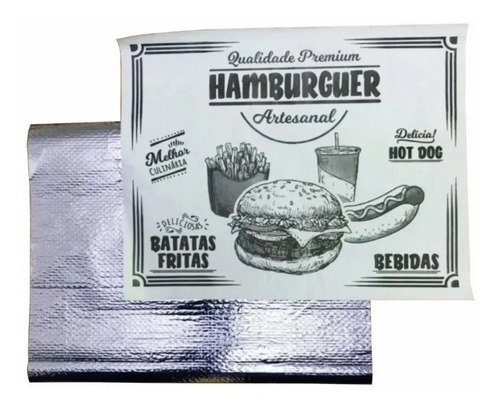 Papel Acoplado Térmico C/ 1500 Un Hamburguer Lanche