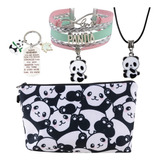  Bolsa De Maquiagem Littlebluedeer Panda, Colar De Urso Pand