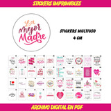 Kit Imprimible Stickers Dia De La Madre