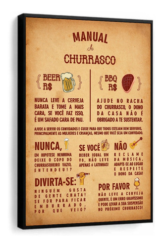 Quadro Decorativo Para Churrasqueiro Cantinho Do Churrasco