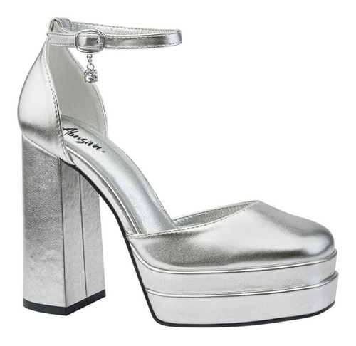 Zapatilla De Vestir De Dama Abusiva 4319 Color Plata