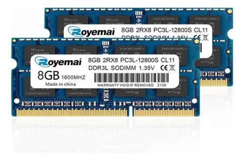 Memoria Ram Royemai Ddr3l-1600 Mhz De 16 G (2 X 8 G) Para Or