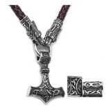 Gungneer Mjolnir Thor Hammer Collar Colgante Joyería Vikinga