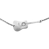 Cadena Colgante Hombre Mujer Dije Guitarra Choker Plata 925