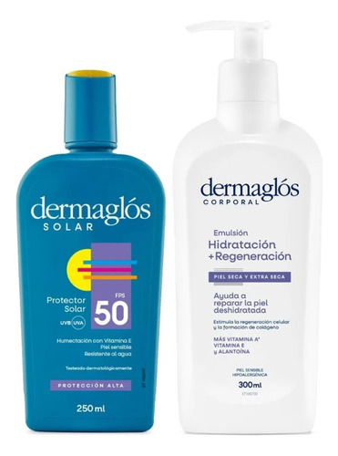 Dermaglós Combo Protección Solar Fps50 + Regeneración