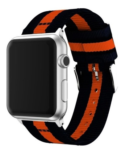 Correa De Nailon, Compatible Con Apple Watch Colores Deporte Color Naranja-negro