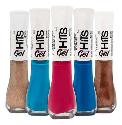 Esmalte De Unhas Hits Gel Cor Com 6 Unidades