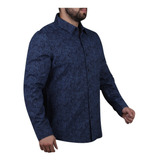 Camisa De Vestir Hombre Color Azul 960-09
