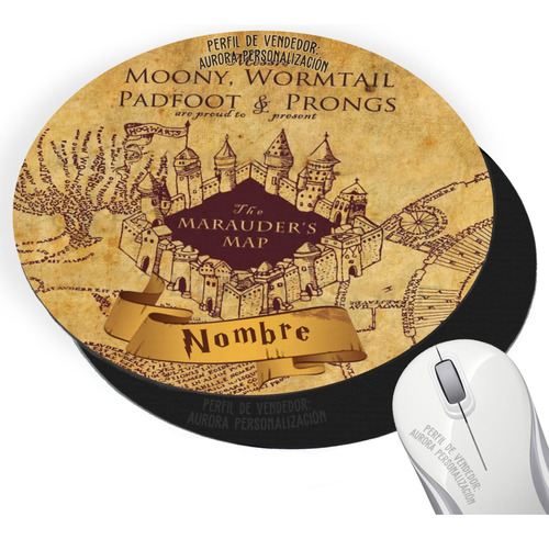 Pad Mouse Harry Potter Mapa Merodeador Nombre Personalizado