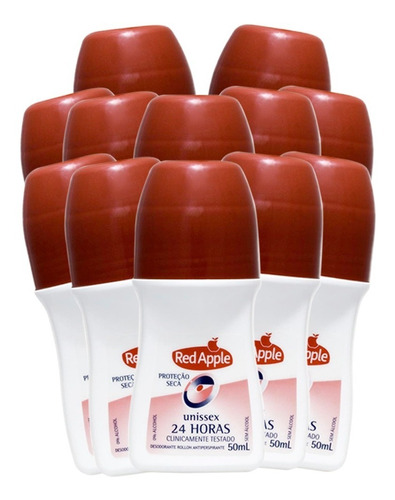 Desodorante Roll On Red Apple 50ml - 12 Unidades