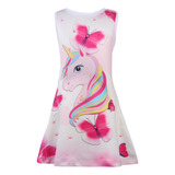 Vestido Casual De Unicornio De Moda Para Niñas