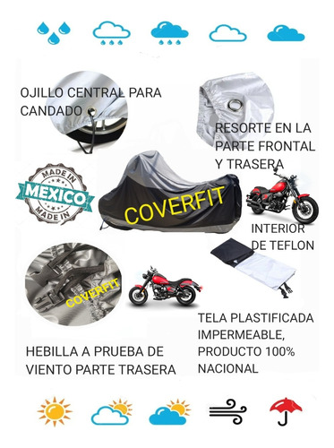 Funda Xl Impermeable Para Motocicleta Mb Black Devil 250