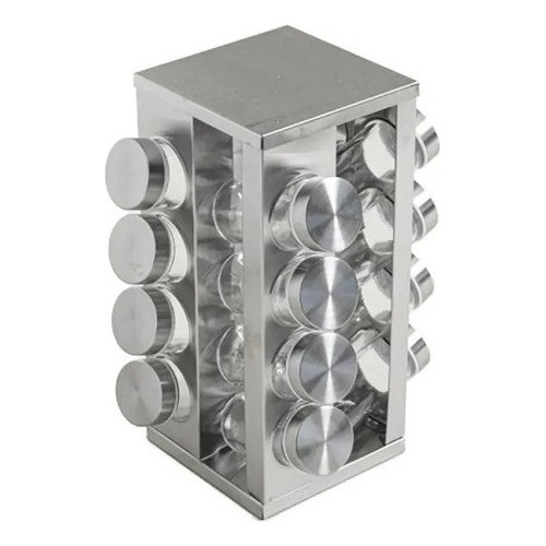 Especiero Condimentero Giratorio X16 Redondo Acero Inox