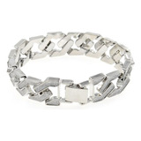 Pulsera De Plata Para Hombre, Brazalete De Cadena De Eslabon