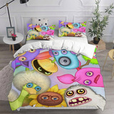 Juego De Ropa De Cama Doble My Singing Monsters, Fundas De A