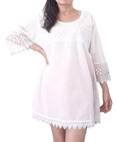 Blusa Bordada Camisa Mujer Importada Blanca Calidad