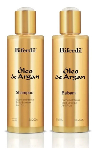 Shampoo + Balsam Biferdil Oleo De Argan Nutritivo