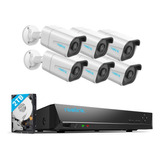 Sistema De Camara De Seguridad Reolink H.265 4k Poe, 6 Camar