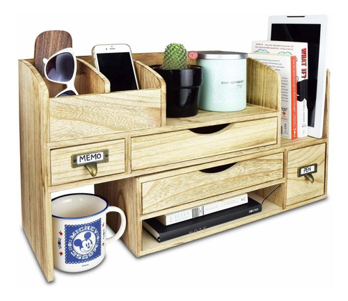 Organizador De Escritorio Ikee Design De Madera Extens Fr32u