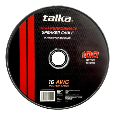 Rollo de Cable Para Bocinas Taika 16 AWG 100m PVC Flex Audio | Meses sin interés