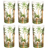 Jogo De Copos Altos Wolff Palm Tree Handpaint 330 Ml - 6 Pe