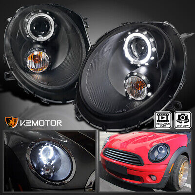 Black Fits 2007-2013 Mini Cooper S Led Halo Projector He Zzf