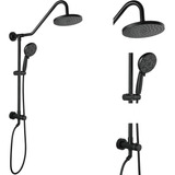 Aolemi Matte Black Retrofit Shower System Faucet Set 6 Fu...