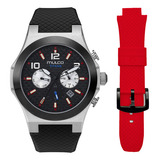 Reloj Hombre Mulco Mw-3-22810g-021 Titans Color De La Correa Negro Color Del Bisel Plateado Color Del Fondo Negro