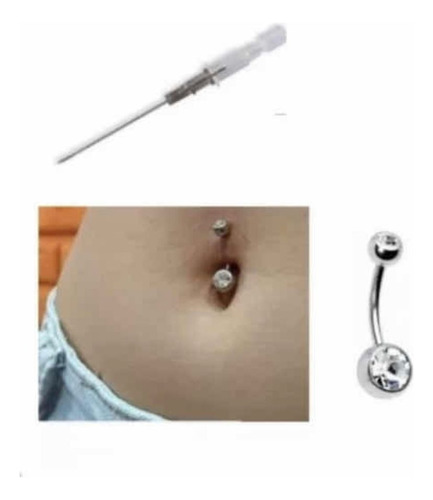 Kit Faça Você Mesmo Piercing Umbigo + Aplicador