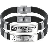 Pulseira Personalizada Identificação Autista Idosos Diabetes