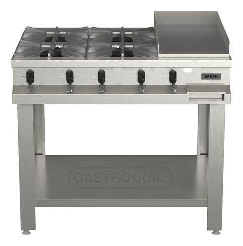 Anafe Brafh 1045 4 Hornallas Con Plancha Con Base Acero Inox