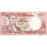 Colombia, 100 Pesos Oro 7 De Agosto 1989
