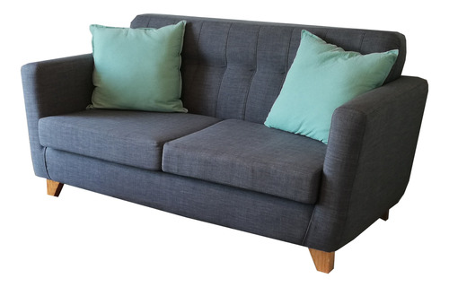 Sillon Sofa 2 Cuerpos Retro Nordico Placa Soft Lino Premium