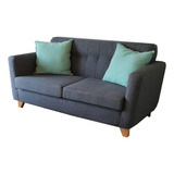 Sillon Sofa 2 Cuerpos Retro Nordico Placa Soft Lino Premium