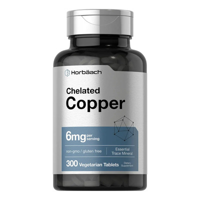 Horbaach Mineral Cobre Quelado 6mg de 300 Tabletas Vegetarianas | Envío gratis