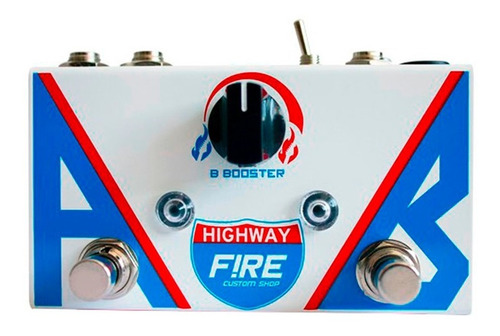 Pedal Guitarra Baixo Fire Ab Box Highway Booster 3 Anos Gar Cor Branco E Azul