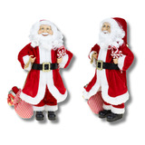 Boneco Papai Noel 45 Cm Saco Presente Vermelho Enfeite Natal