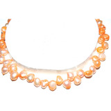 Collar  Perla Natural  10-11 Mm Naranja  Agua Dulce 