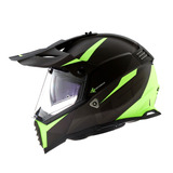 Casco Cross Doble Visor Ls2 Mx 436 Pioneer Negro Mate Fluo