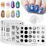 Kads 7 Piezas Nail Art Stamping Plates Flor Mariposa Ocean P