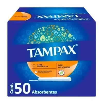 Tampones Tampax Súper Plus con Aplicador 50 pzas | Envío gratis