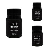 Kit Tinta Liquida Facial Colormake 25ml C/ 3 (pretos)