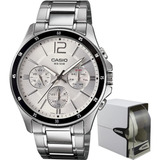 Reloj Casio Malla Metalica Plateada Gris Mtp-1374d