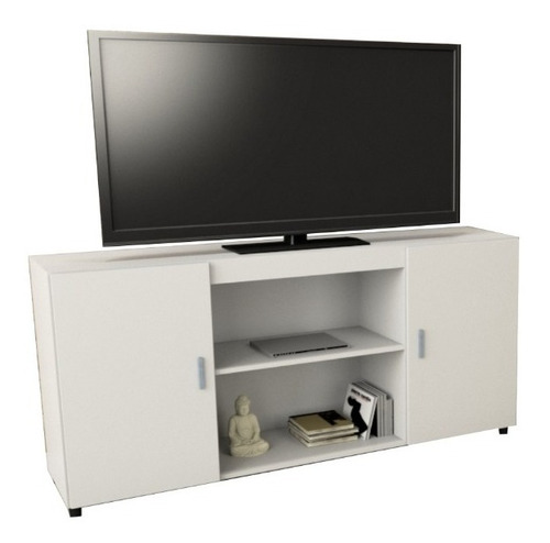 Rack Mesa De Tv Melamina Minimalista Nordico Con Puertas