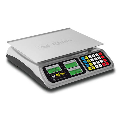Báscula Digital Peso-Precio para 40kg Rhino Bar-8 Recargable Pantalla Iluminada | Meses sin interés