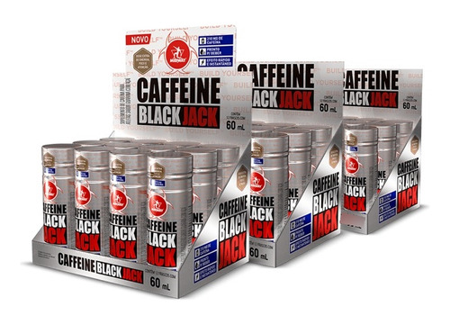 Combo 3x 12un Cafeína Black Jack 60ml Dose Extra De Energia